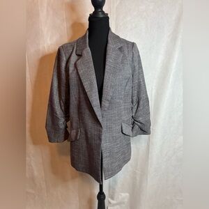 Skies Are Blue Navy and White Woven Blazer